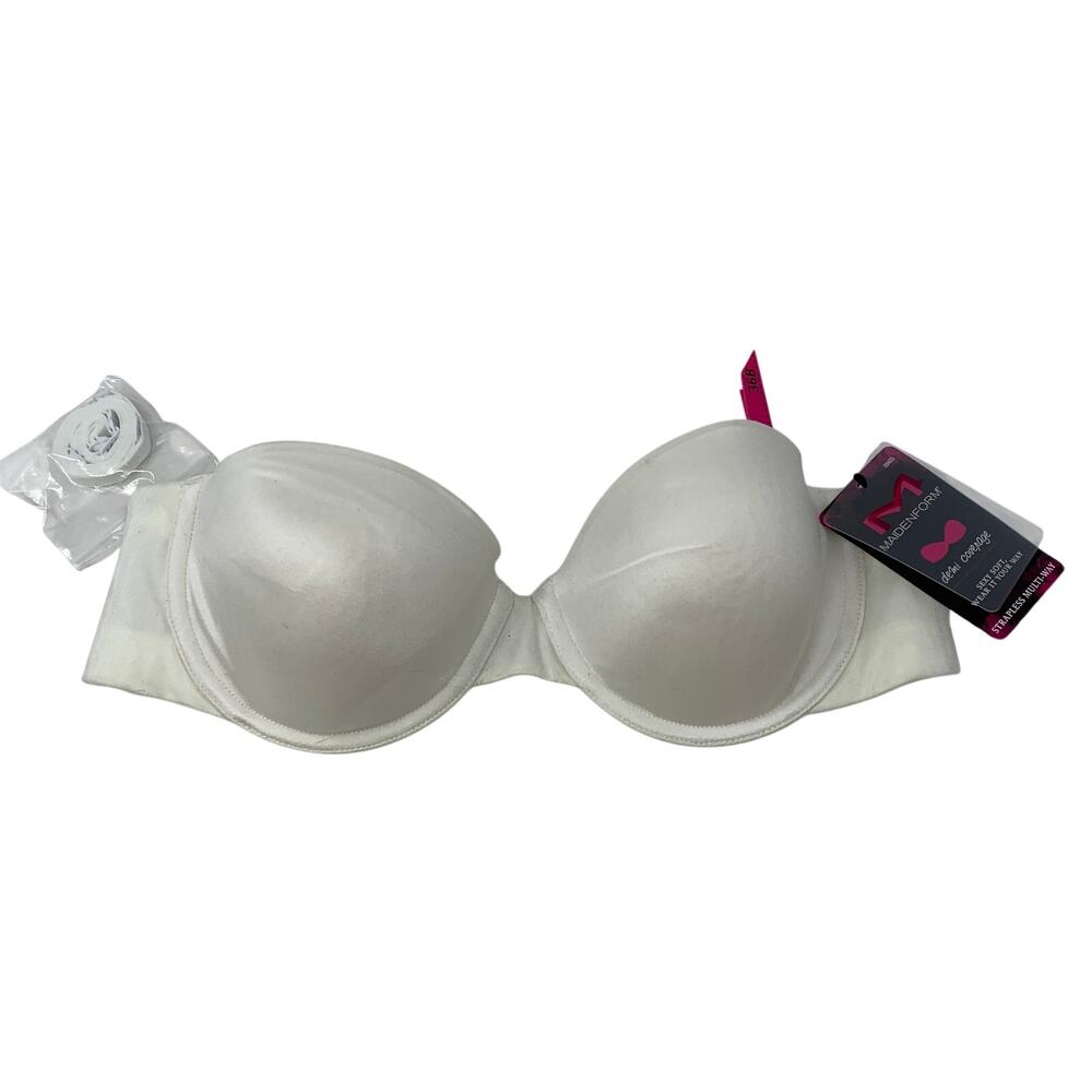 Maidenform Comfort Devotion Demi Coverage Strapless Multiway Bra 36B White NEW**